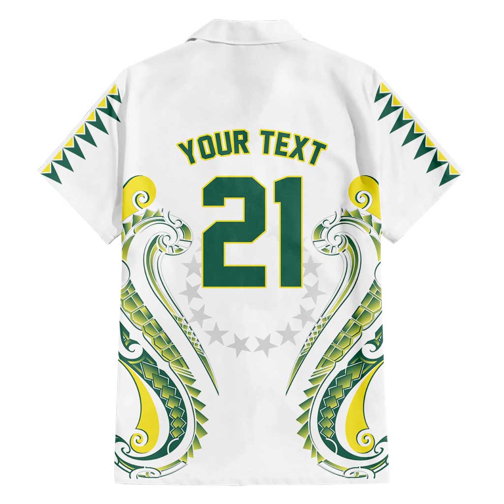 Custom Rugby Cook Islands Avaiki Hawaiian Shirt White Kuki Airani Tribal Maori Inspired - Polynesian Pride
