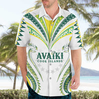 Custom Rugby Cook Islands Avaiki Hawaiian Shirt White Kuki Airani Tribal Maori Inspired - Polynesian Pride