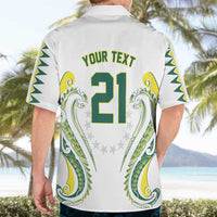 Custom Rugby Cook Islands Avaiki Hawaiian Shirt White Kuki Airani Tribal Maori Inspired - Polynesian Pride