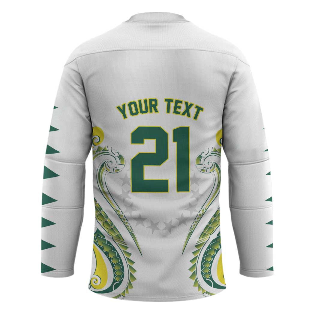 Custom Rugby Cook Islands Avaiki Hockey Jersey White Kuki Airani Tribal Maori Inspired - Polynesian Pride