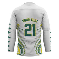 Custom Rugby Cook Islands Avaiki Hockey Jersey White Kuki Airani Tribal Maori Inspired - Polynesian Pride