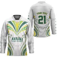 Custom Rugby Cook Islands Avaiki Hockey Jersey White Kuki Airani Tribal Maori Inspired - Polynesian Pride