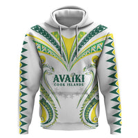 Custom Rugby Cook Islands Avaiki Hoodie White Kuki Airani Tribal Maori Inspired - Polynesian Pride