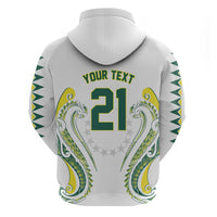 Custom Rugby Cook Islands Avaiki Hoodie White Kuki Airani Tribal Maori Inspired - Polynesian Pride