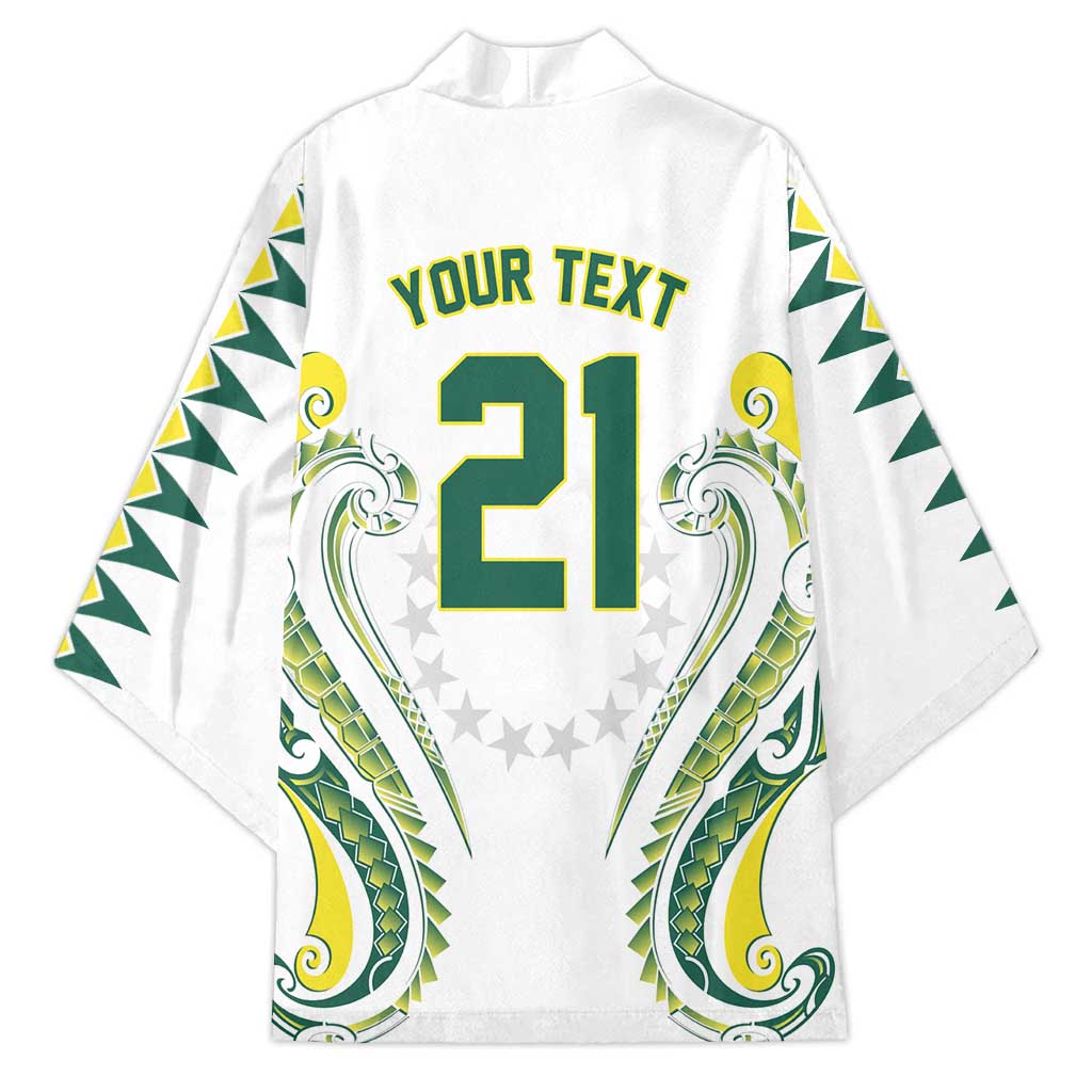 Custom Rugby Cook Islands Avaiki Kimono White Kuki Airani Tribal Maori Inspired - Polynesian Pride