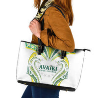 Rugby Cook Islands Avaiki Leather Tote Bag White Kuki Airani Tribal Maori Inspired - Polynesian Pride