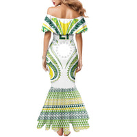 Custom Rugby Cook Islands Avaiki Mermaid Dress White Kuki Airani Tribal Maori Inspired - Polynesian Pride