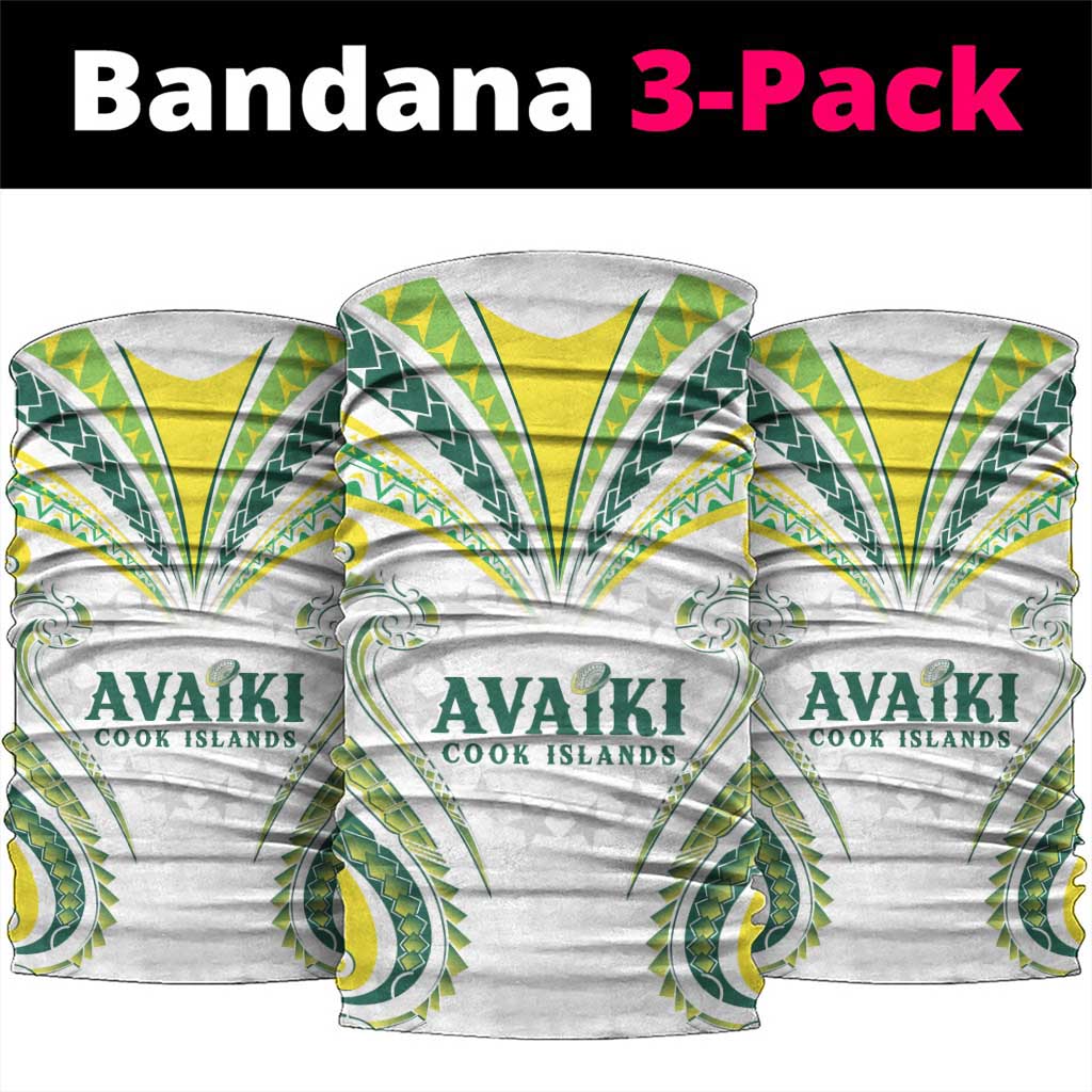 Rugby Cook Islands Avaiki Neck Gaiter White Kuki Airani Tribal Maori Inspired - Polynesian Pride