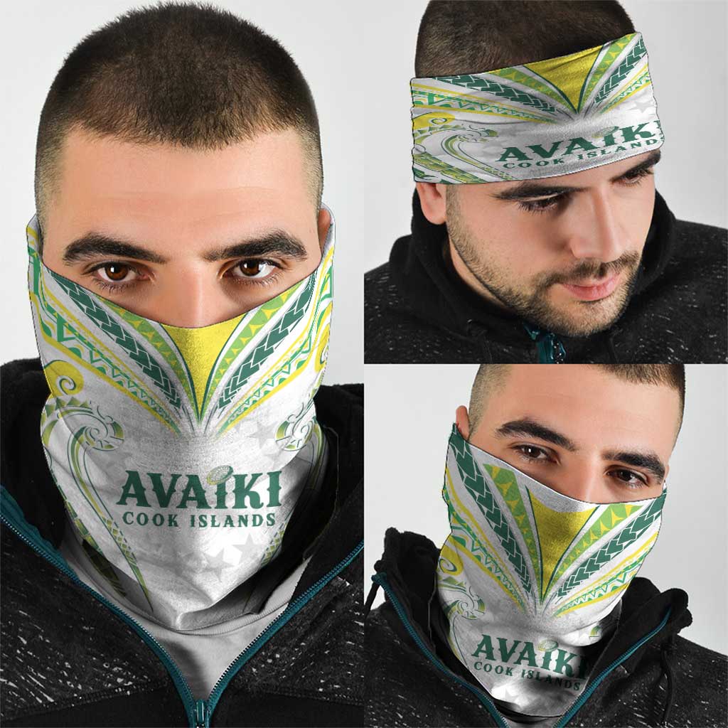 Rugby Cook Islands Avaiki Neck Gaiter White Kuki Airani Tribal Maori Inspired - Polynesian Pride