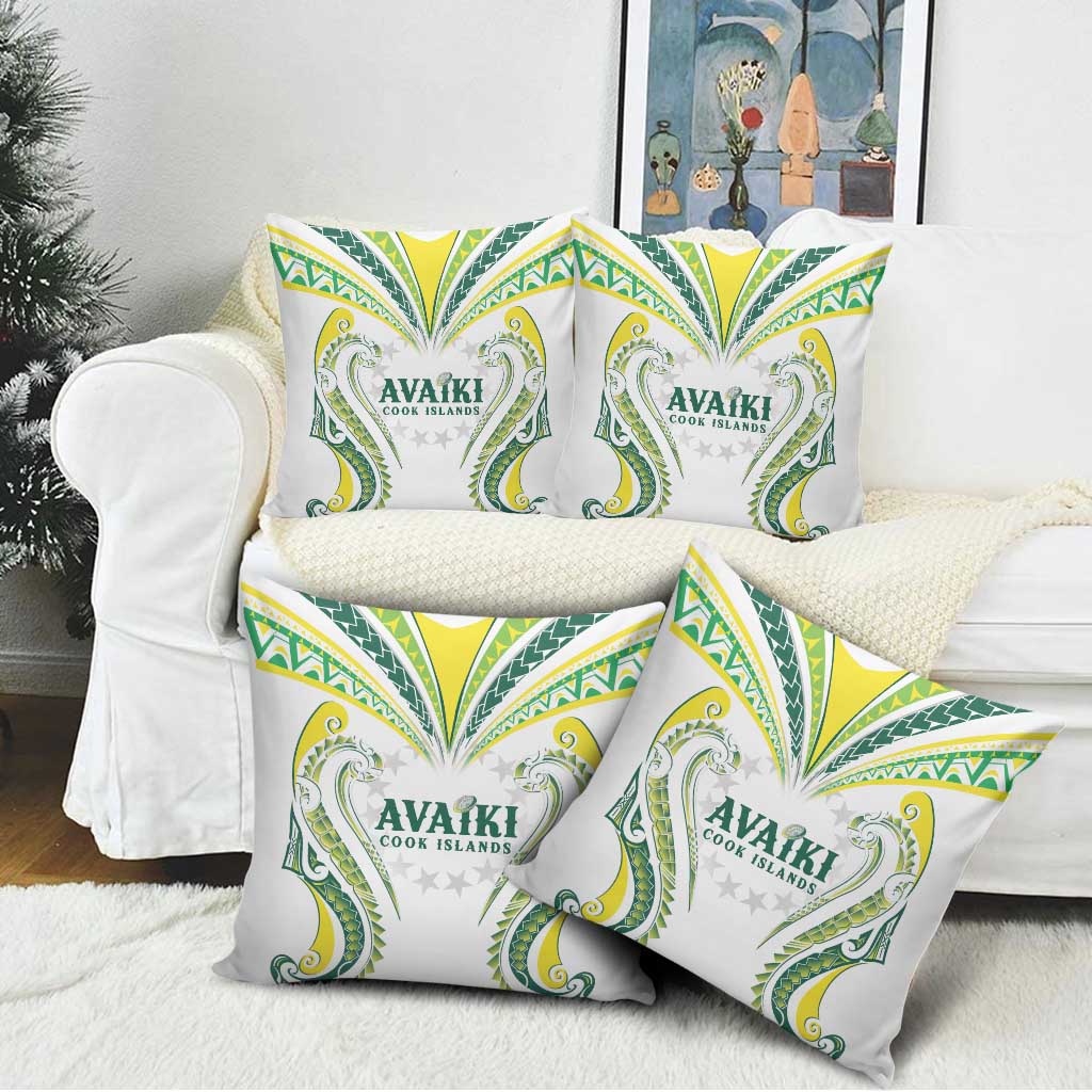 Rugby Cook Islands Avaiki Pillow Cover White Kuki Airani Tribal Maori Inspired - Polynesian Pride