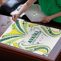 Rugby Cook Islands Avaiki Puzzle White Kuki Airani Tribal Maori Inspired - Polynesian Pride
