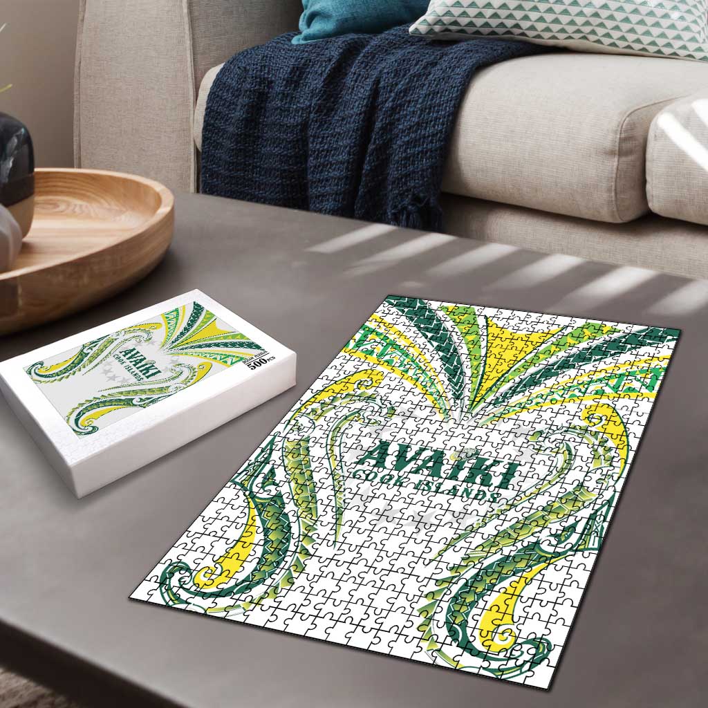 Rugby Cook Islands Avaiki Puzzle White Kuki Airani Tribal Maori Inspired - Polynesian Pride