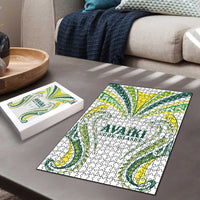 Rugby Cook Islands Avaiki Puzzle White Kuki Airani Tribal Maori Inspired - Polynesian Pride