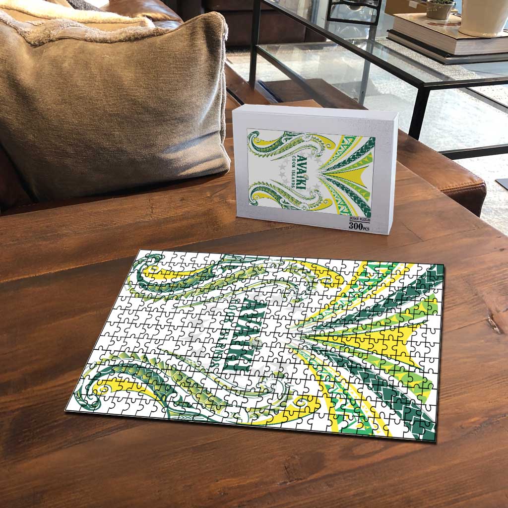 Rugby Cook Islands Avaiki Puzzle White Kuki Airani Tribal Maori Inspired - Polynesian Pride