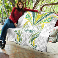 Rugby Cook Islands Avaiki Quilt White Kuki Airani Tribal Maori Inspired - Polynesian Pride