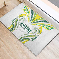 Rugby Cook Islands Avaiki Rubber Doormat White Kuki Airani Tribal Maori Inspired - Polynesian Pride