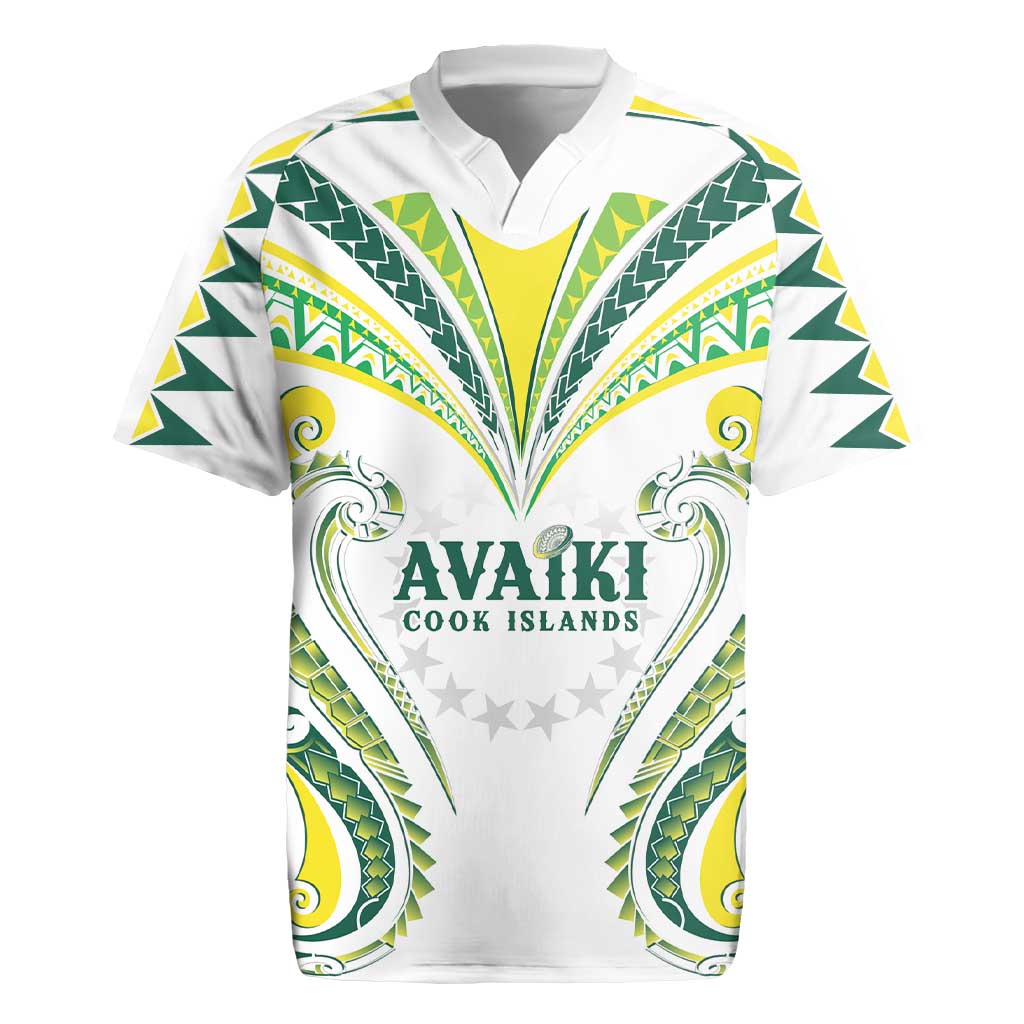 Custom Rugby Cook Islands Avaiki Rugby Jersey White Kuki Airani Tribal Maori Inspired - Polynesian Pride