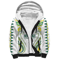 Custom Rugby Cook Islands Avaiki Sherpa Hoodie White Kuki Airani Tribal Maori Inspired - Polynesian Pride