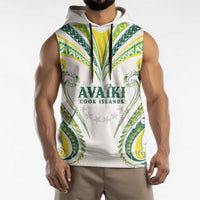 Custom Rugby Cook Islands Avaiki Sleeveless Hoodie White Kuki Airani Tribal Maori Inspired - Polynesian Pride