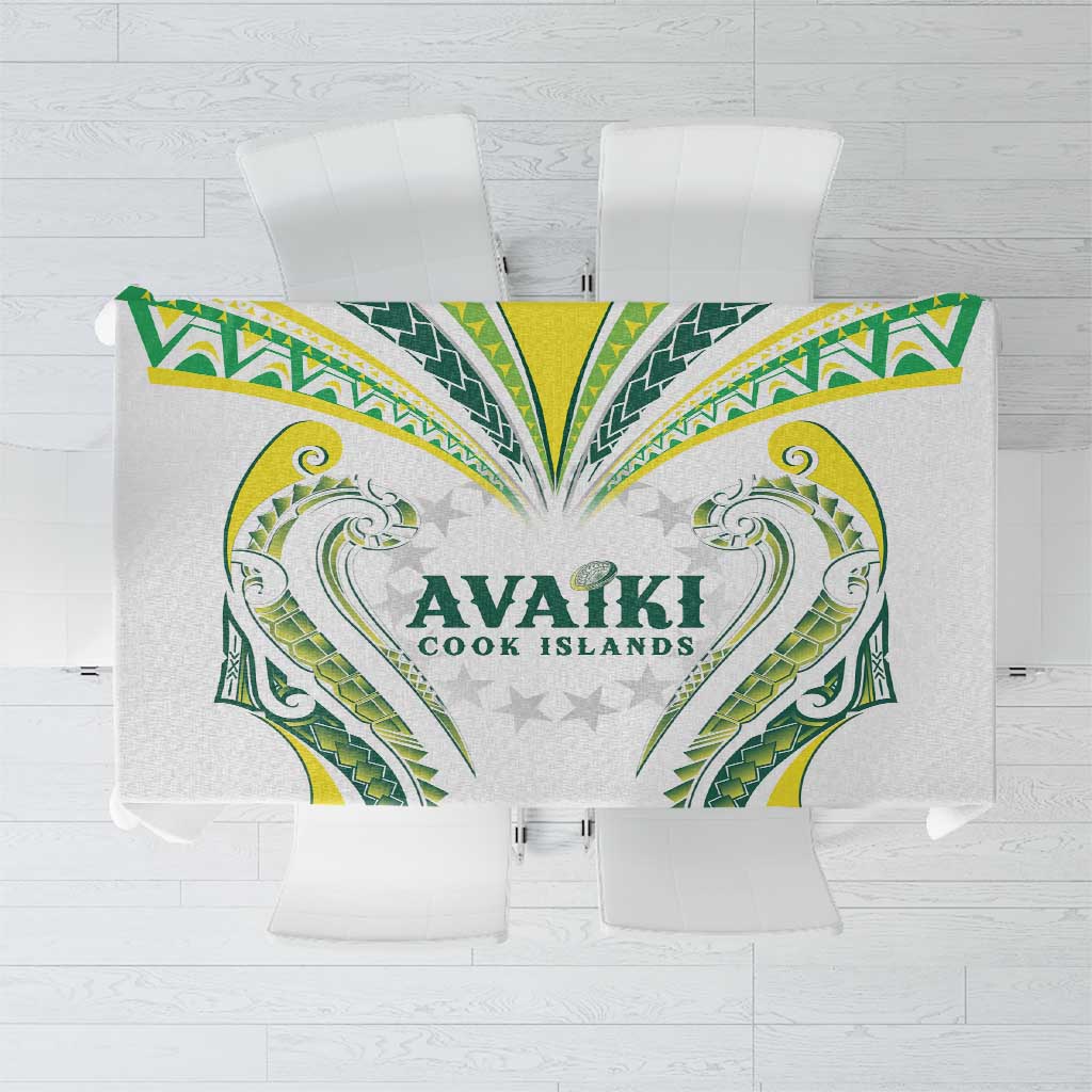 Rugby Cook Islands Avaiki Tablecloth White Kuki Airani Tribal Maori Inspired - Polynesian Pride