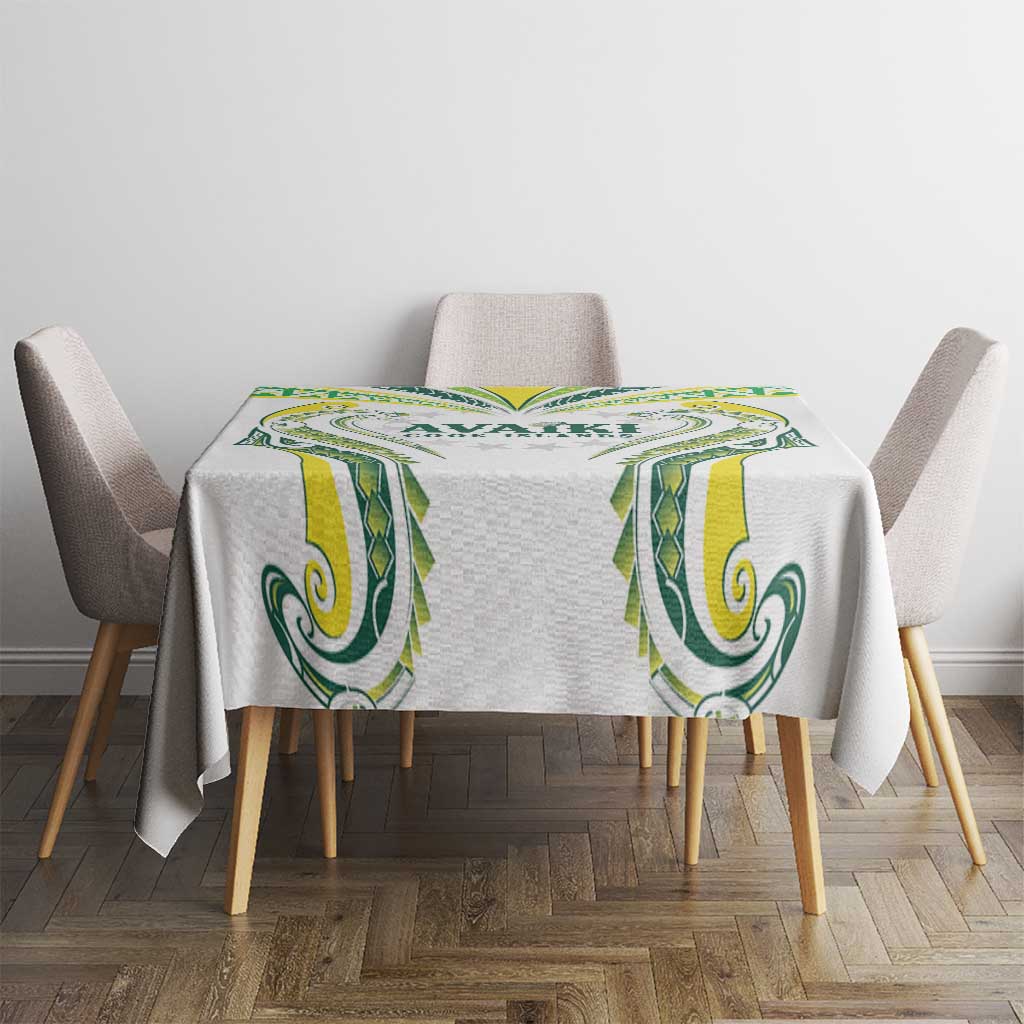 Rugby Cook Islands Avaiki Tablecloth White Kuki Airani Tribal Maori Inspired - Polynesian Pride