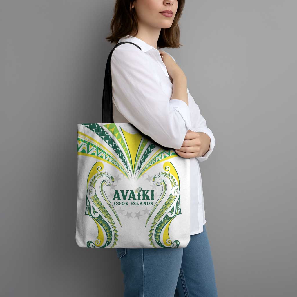 Rugby Cook Islands Avaiki Tote Bag White Kuki Airani Tribal Maori Inspired - Polynesian Pride