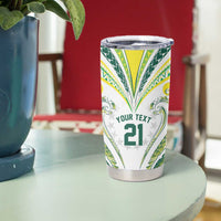 Custom Rugby Cook Islands Avaiki Tumbler Cup White Kuki Airani Tribal Maori Inspired - Polynesian Pride