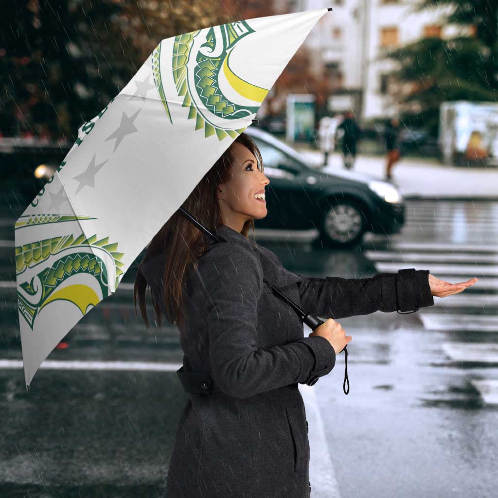 Rugby Cook Islands Avaiki Umbrella White Kuki Airani Tribal Maori Inspired - Polynesian Pride