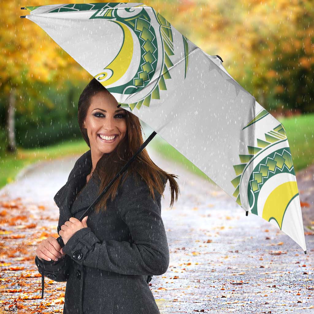 Rugby Cook Islands Avaiki Umbrella White Kuki Airani Tribal Maori Inspired - Polynesian Pride