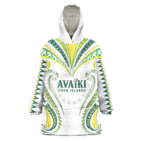 Custom Rugby Cook Islands Avaiki Wearable Blanket Hoodie White Kuki Airani Tribal Maori Inspired - Polynesian Pride