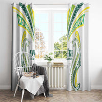 Rugby Cook Islands Avaiki Window Curtain White Kuki Airani Tribal Maori Inspired - Polynesian Pride