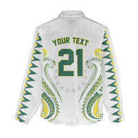 Custom Rugby Cook Islands Avaiki Women Casual Shirt White Kuki Airani Tribal Maori Inspired - Polynesian Pride