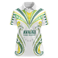 Custom Rugby Cook Islands Avaiki Women Polo Shirt White Kuki Airani Tribal Maori Inspired - Polynesian Pride