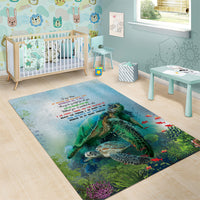 Polynesia Mother's Day Area Rug Magnificent Sea Turtle Of Love and Gratitude