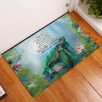 Polynesia Mother's Day Rubber Doormat Magnificent Sea Turtle Of Love and Gratitude