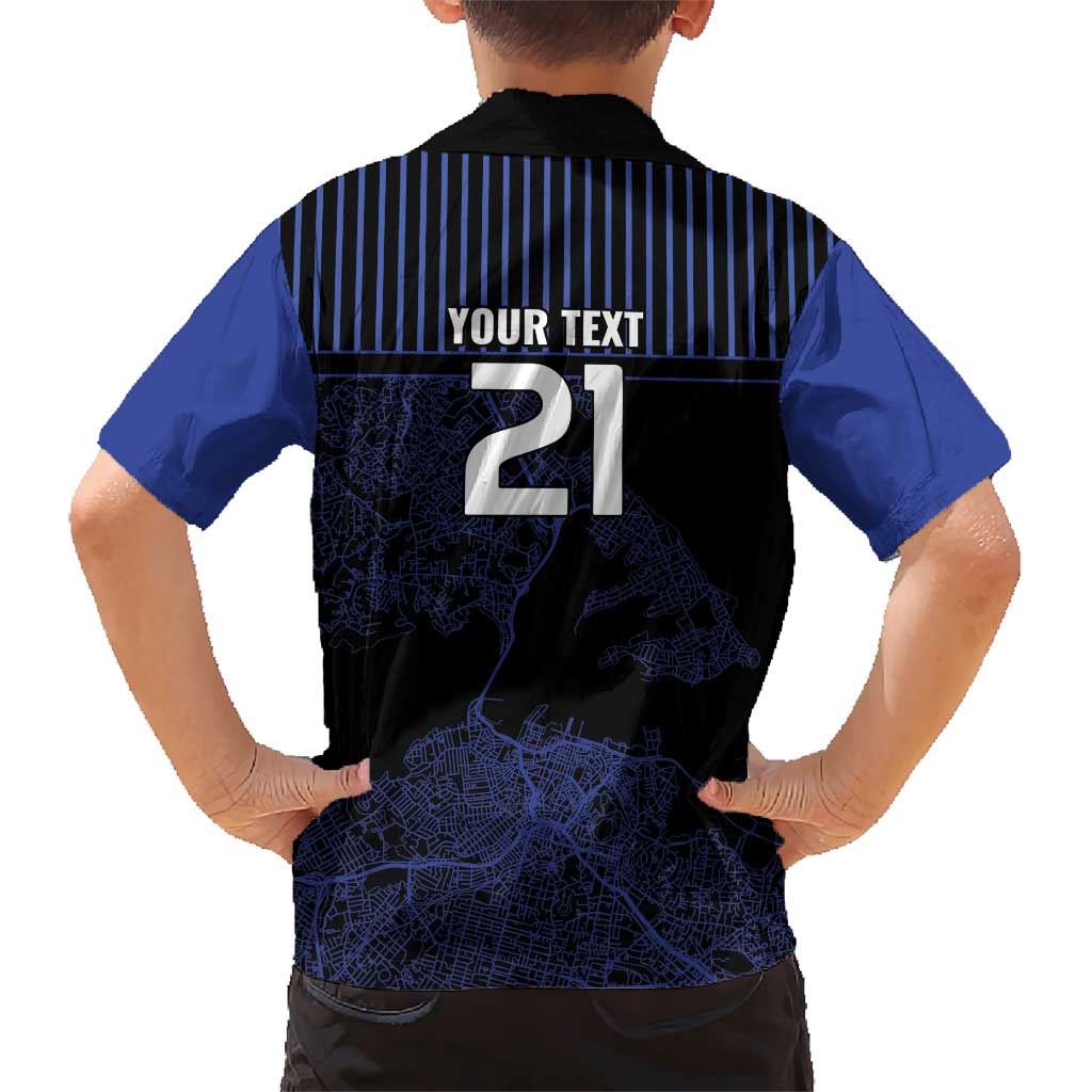 Custom Oceania Football NZ Auckland Hawaiian Shirt Minimal City Map Style LT9 - Polynesian Pride