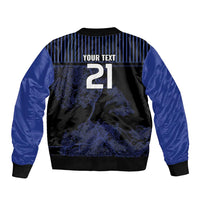 Custom Oceania Football NZ Auckland Sleeve Zip Bomber Jacket Minimal City Map Style LT9 - Polynesian Pride