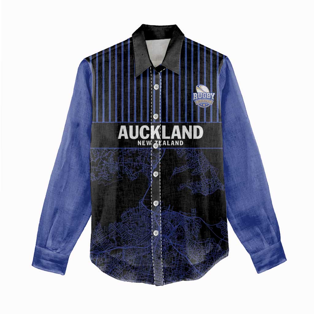 Custom Oceania Football NZ Auckland Women Casual Shirt Minimal City Map Style