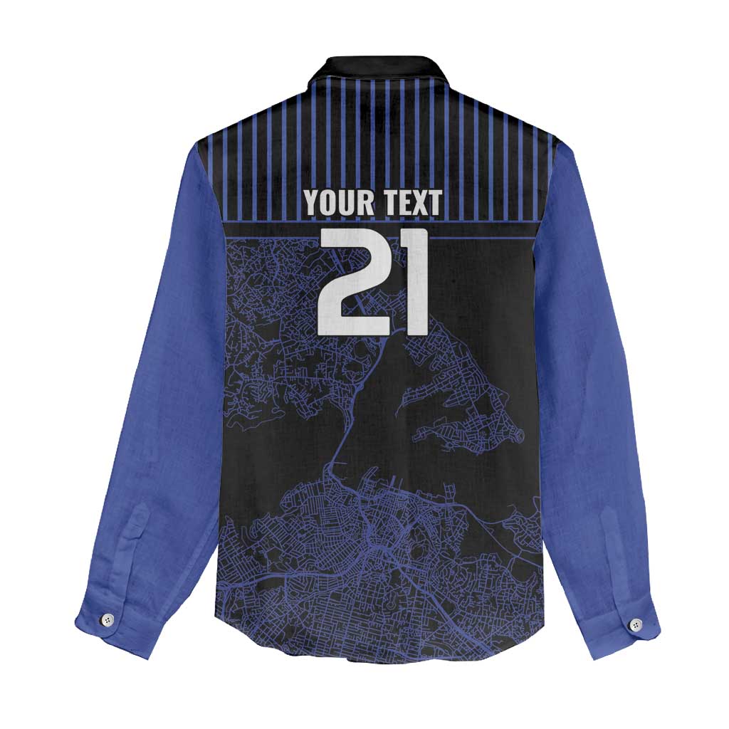 Custom Oceania Football NZ Auckland Women Casual Shirt Minimal City Map Style