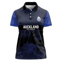 Custom Oceania Football NZ Auckland Women Polo Shirt Minimal City Map Style
