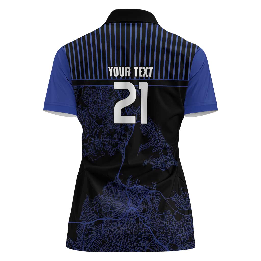Custom Oceania Football NZ Auckland Women Polo Shirt Minimal City Map Style