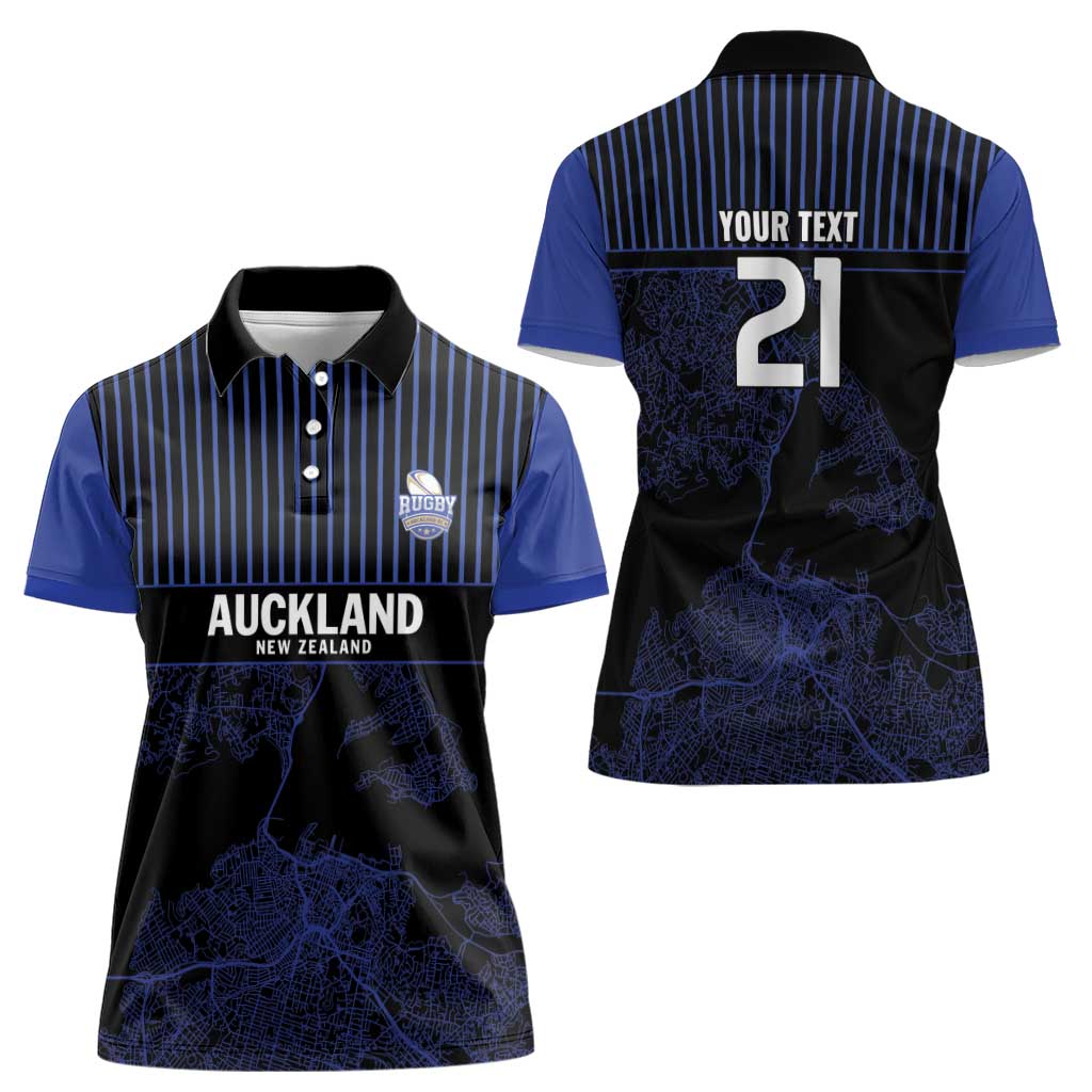 Custom Oceania Football NZ Auckland Women Polo Shirt Minimal City Map Style