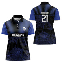 Custom Oceania Football NZ Auckland Women Polo Shirt Minimal City Map Style