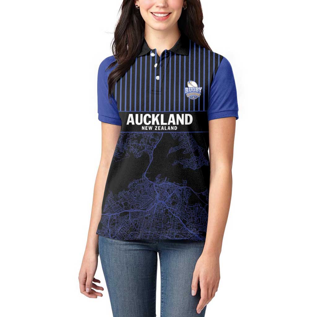 Custom Oceania Football NZ Auckland Women Polo Shirt Minimal City Map Style