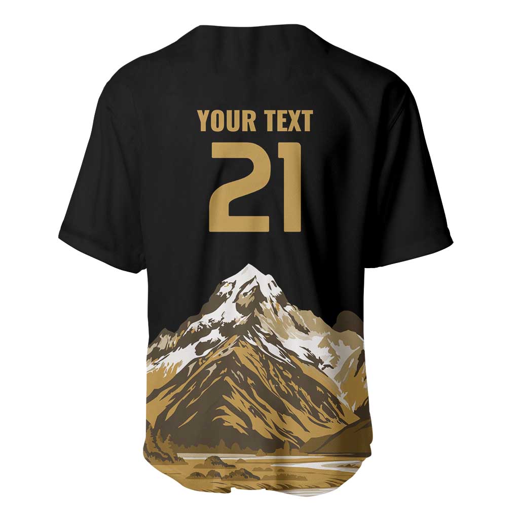 Custom Oceania Football NZ South Island Baseball Jersey Minimal Mount Cook Silhouette LT9 - Polynesian Pride