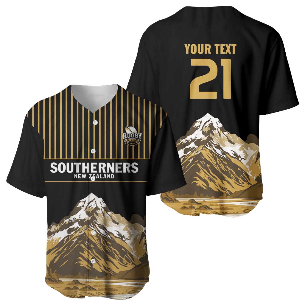 Custom Oceania Football NZ South Island Baseball Jersey Minimal Mount Cook Silhouette LT9 - Polynesian Pride