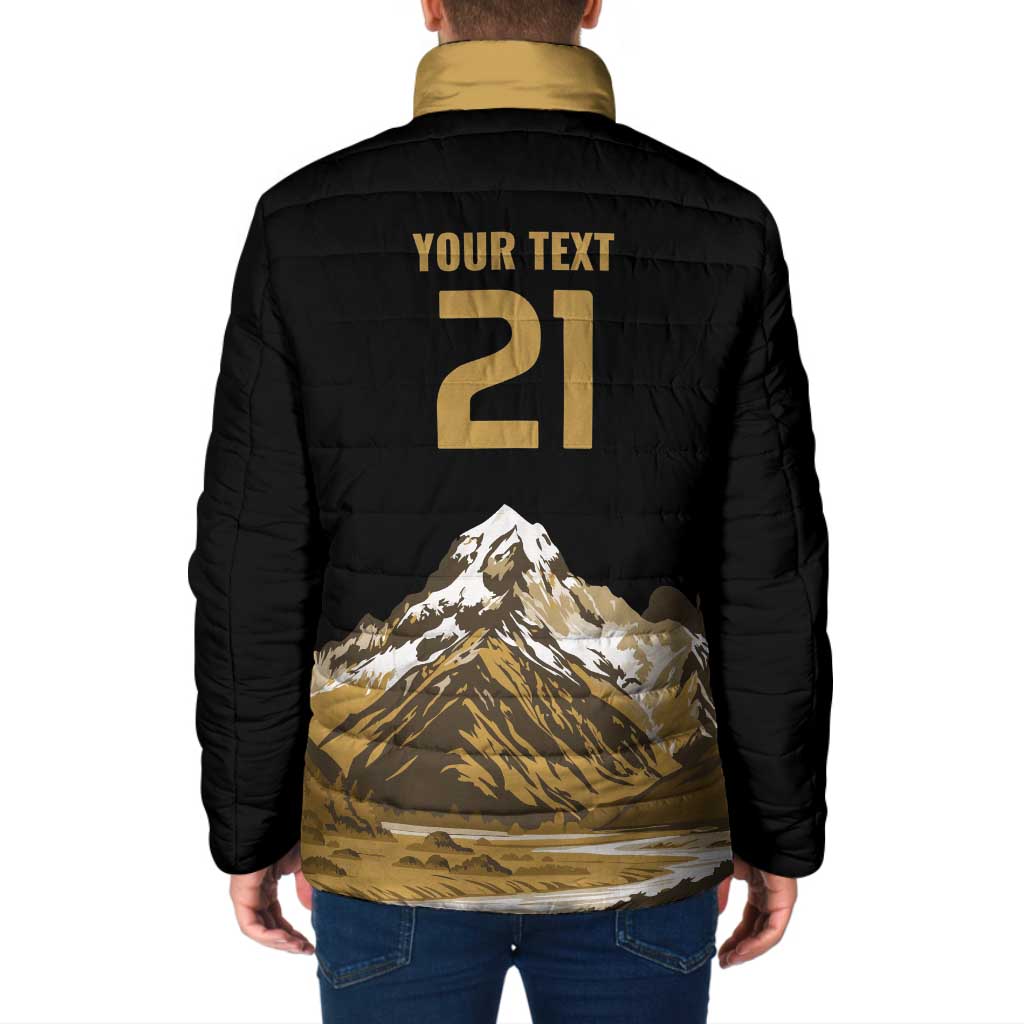 Custom Oceania Football NZ South Island Padded Jacket Minimal Mount Cook Silhouette LT9 - Polynesian Pride