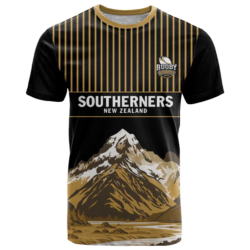 Custom Oceania Football NZ South Island T Shirt Minimal Mount Cook Silhouette
