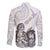 Aroha Maori Language Family Matching Off The Shoulder Long Sleeve Dress and Hawaiian Shirt Te Reo Maori Inspired Art