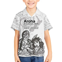 Aroha Maori Language Family Matching Short Sleeve Bodycon Dress and Hawaiian Shirt Te Reo Maori Inspired Art